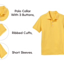 Yellow (5-Pack) 8 5-Pack School Uniform Tagless Polo Tshirt for Little Boys & Big Boys